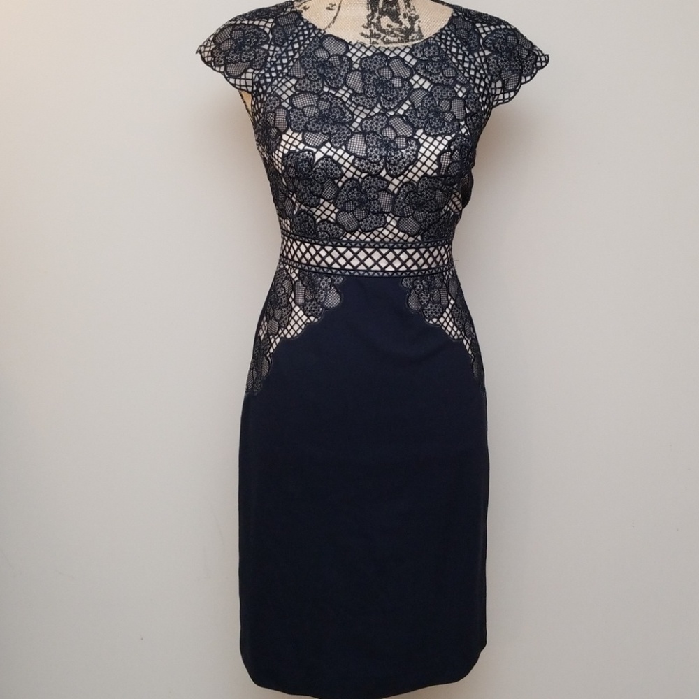 Antonio Melani Navy Blue Lace top Dress size 0